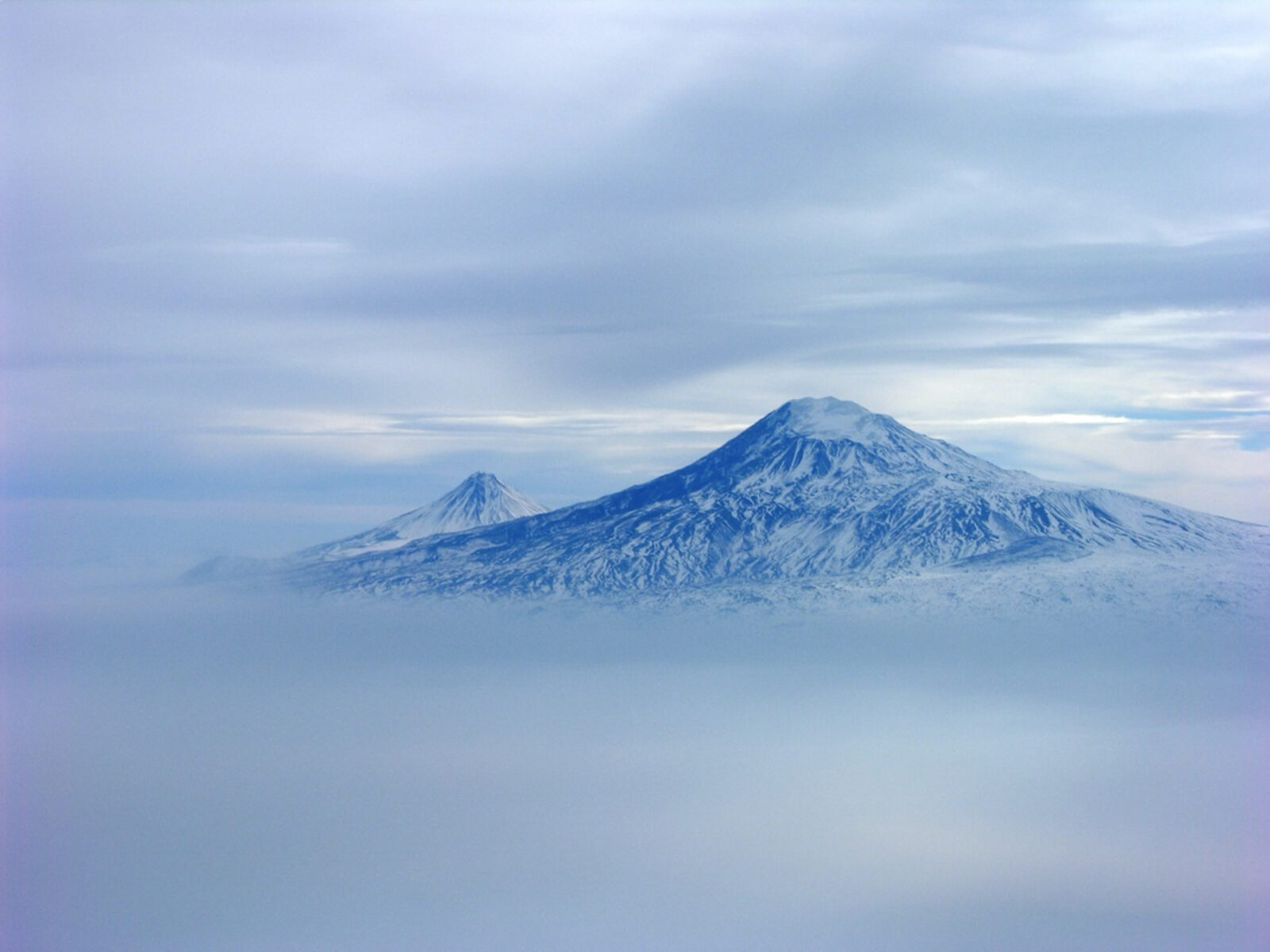 Mount Ararat Rising Above Winter Clouds